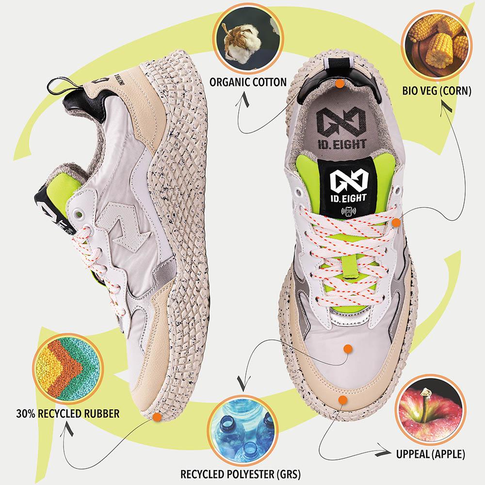 ID.EIGHT Sneakers unisex HANA White Crinkle