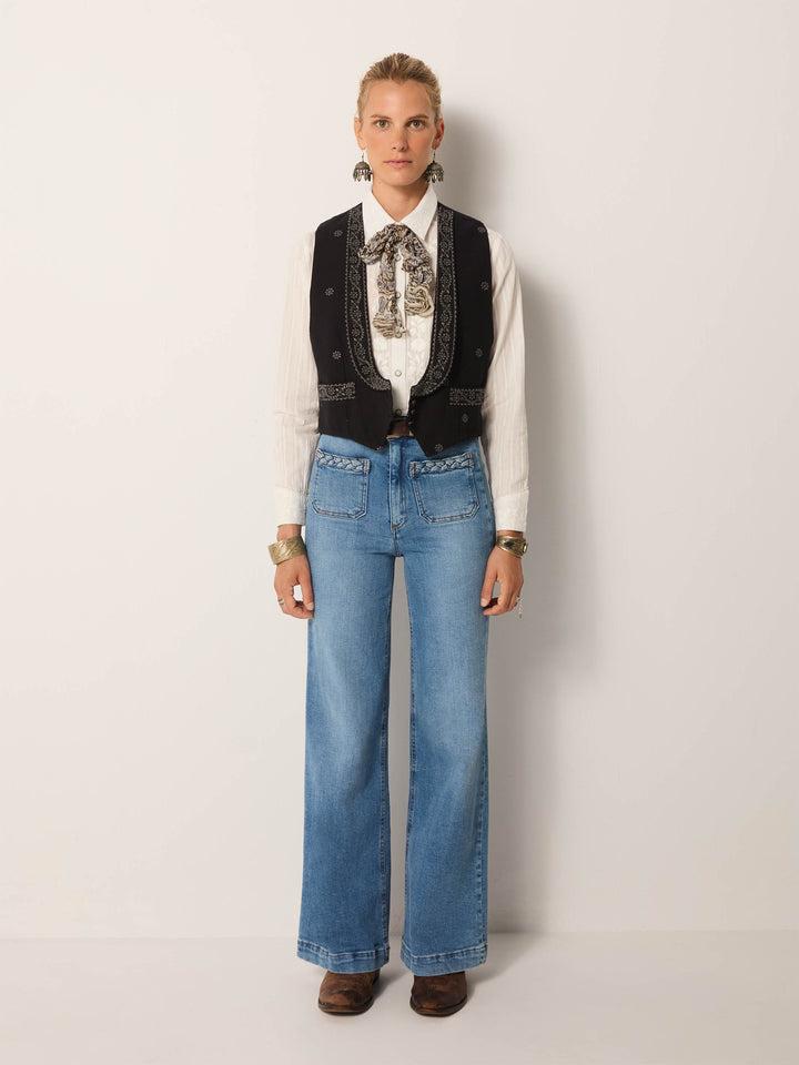 MAISON HOTEL Pantaloni donna Giuletta Light Blue Denim