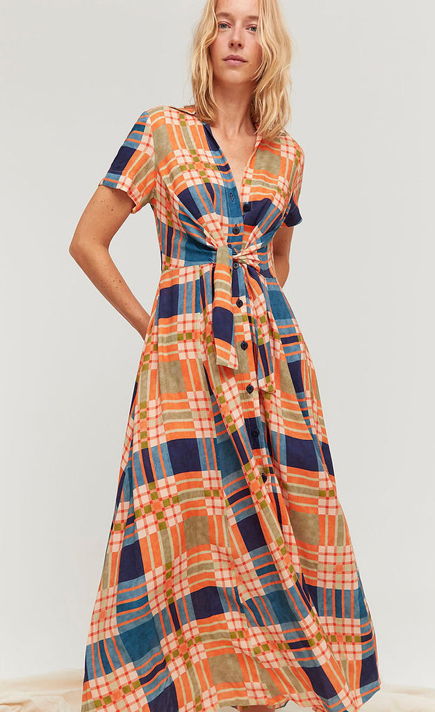 ALDO MARTINS Abito donna Juluca Arlet fantasia check in viscosa 