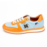 CLM Sneakers uomo 66 in pelle sky blue e orange 