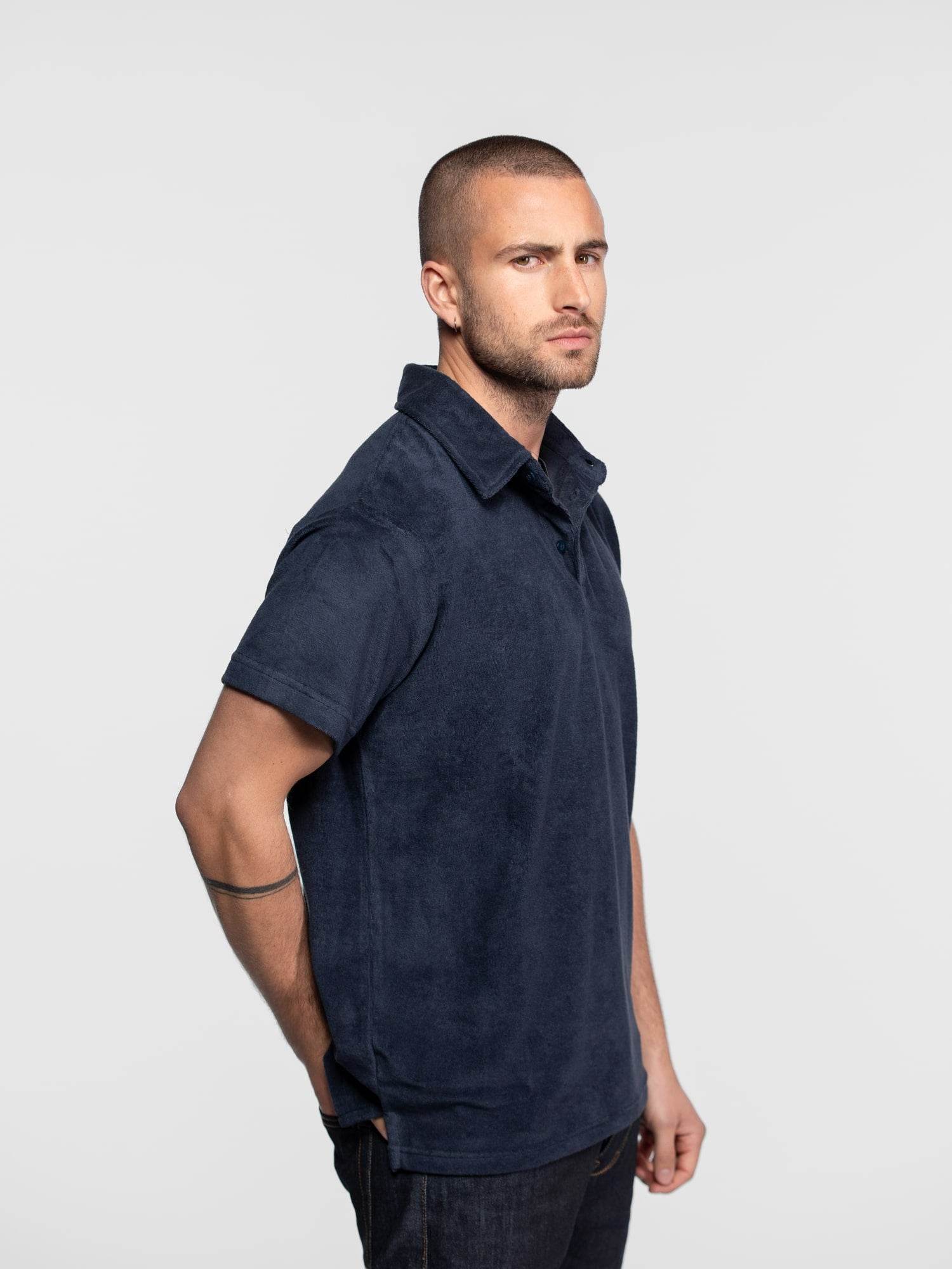 DAYTONA 73 Polo uomo Brody in spugna blu 