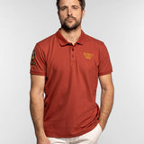 DAYTONA 73 Polo manica corta in cotone piqué con patch ruggine 