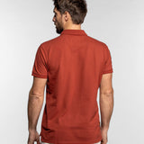 DAYTONA 73 Polo manica corta in cotone piqué con patch ruggine 