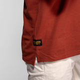 DAYTONA 73 Polo manica corta in cotone piqué con patch ruggine 