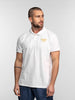 Polo manica corta in cotone piqué con patch bianca