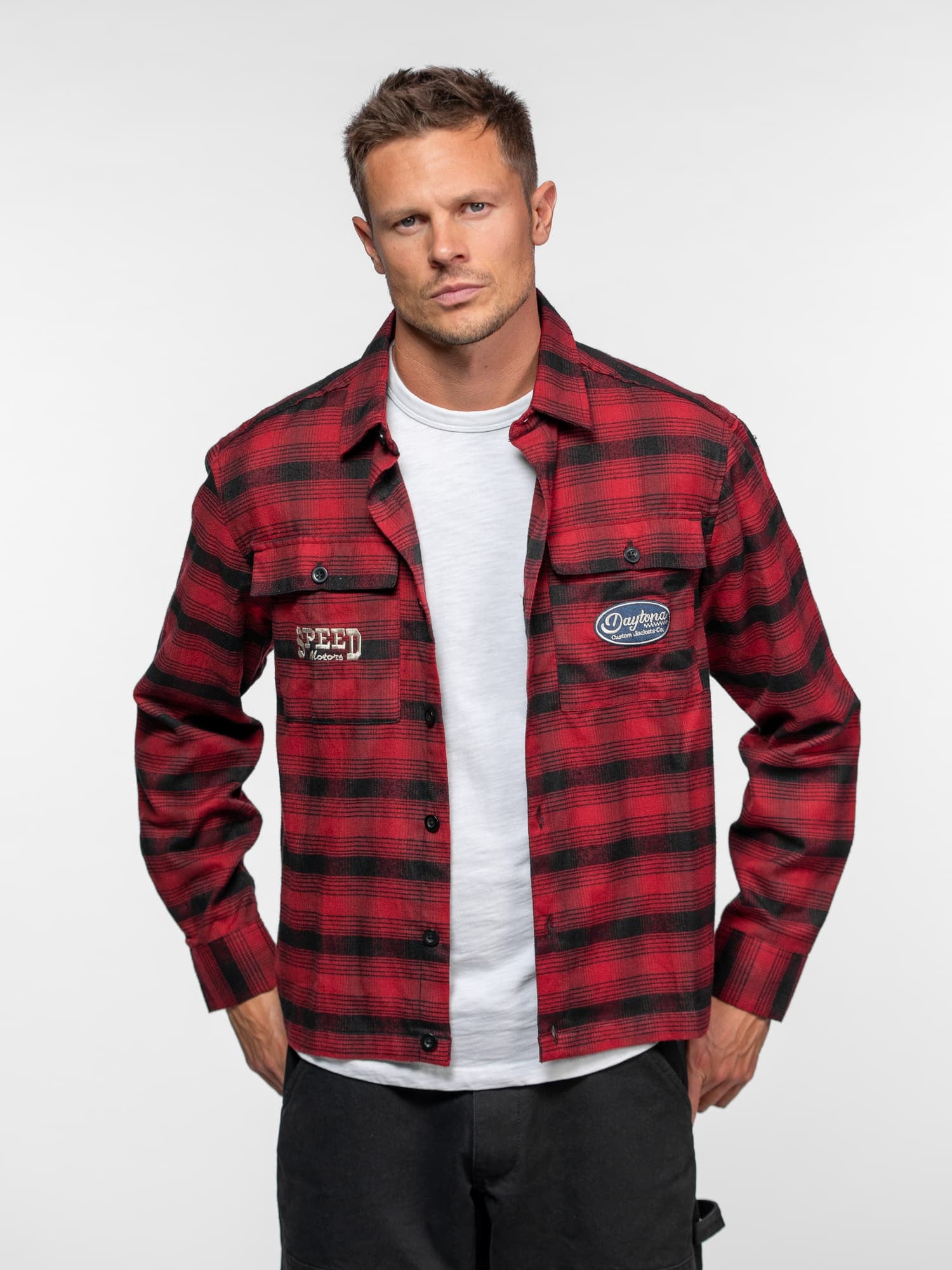 DAYTONA 73 Camicia uomo Ketchum rossa a quadri in flanella 