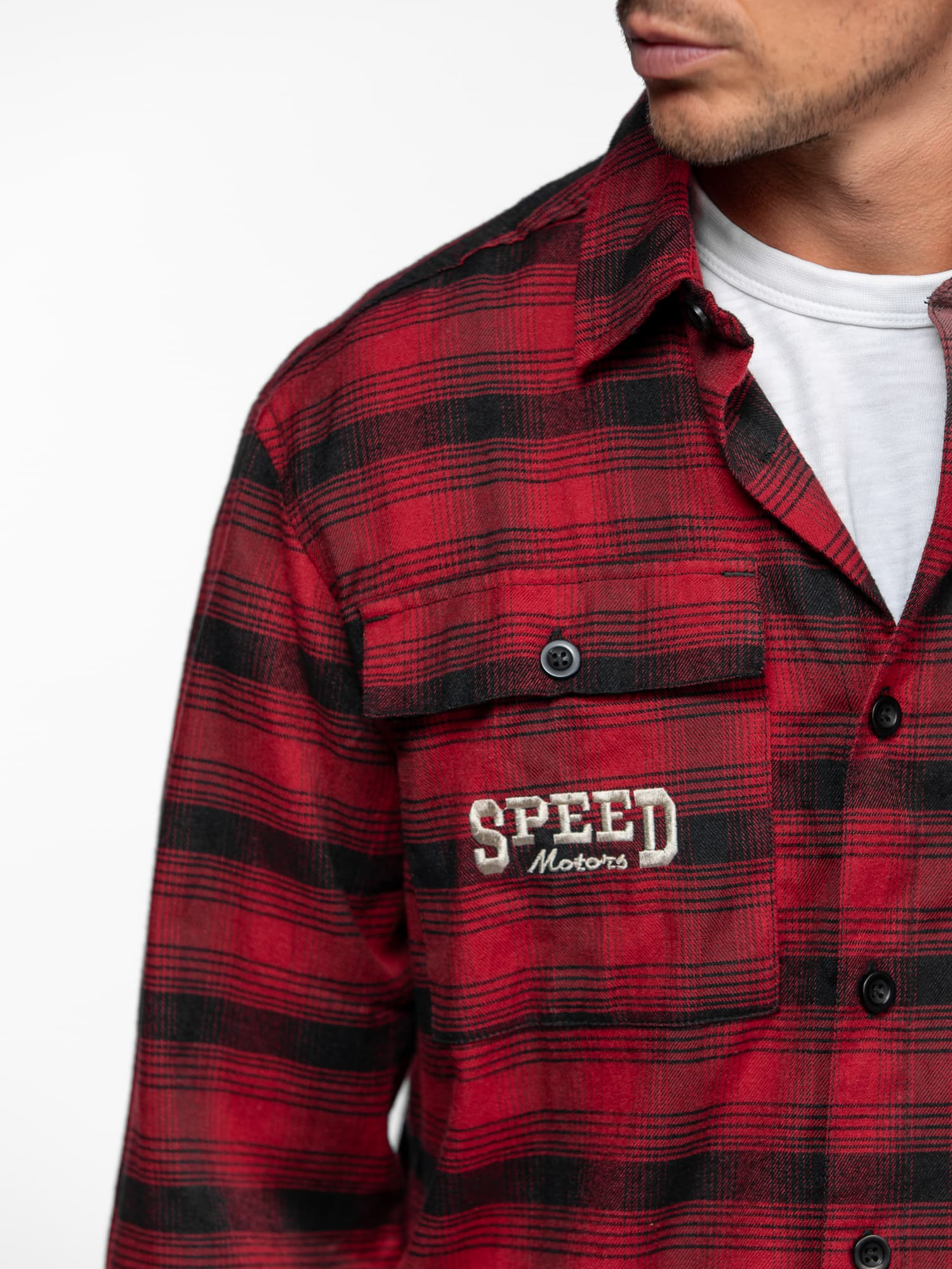 DAYTONA 73 Camicia uomo Ketchum rossa a quadri in flanella 