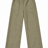 DIEGA PARIS Pantaloni Pantero kaki in misto lana pied de poule 
