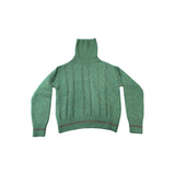 DIEGA PARIS Maglione Pevo verde in misto alpaca a collo alto 