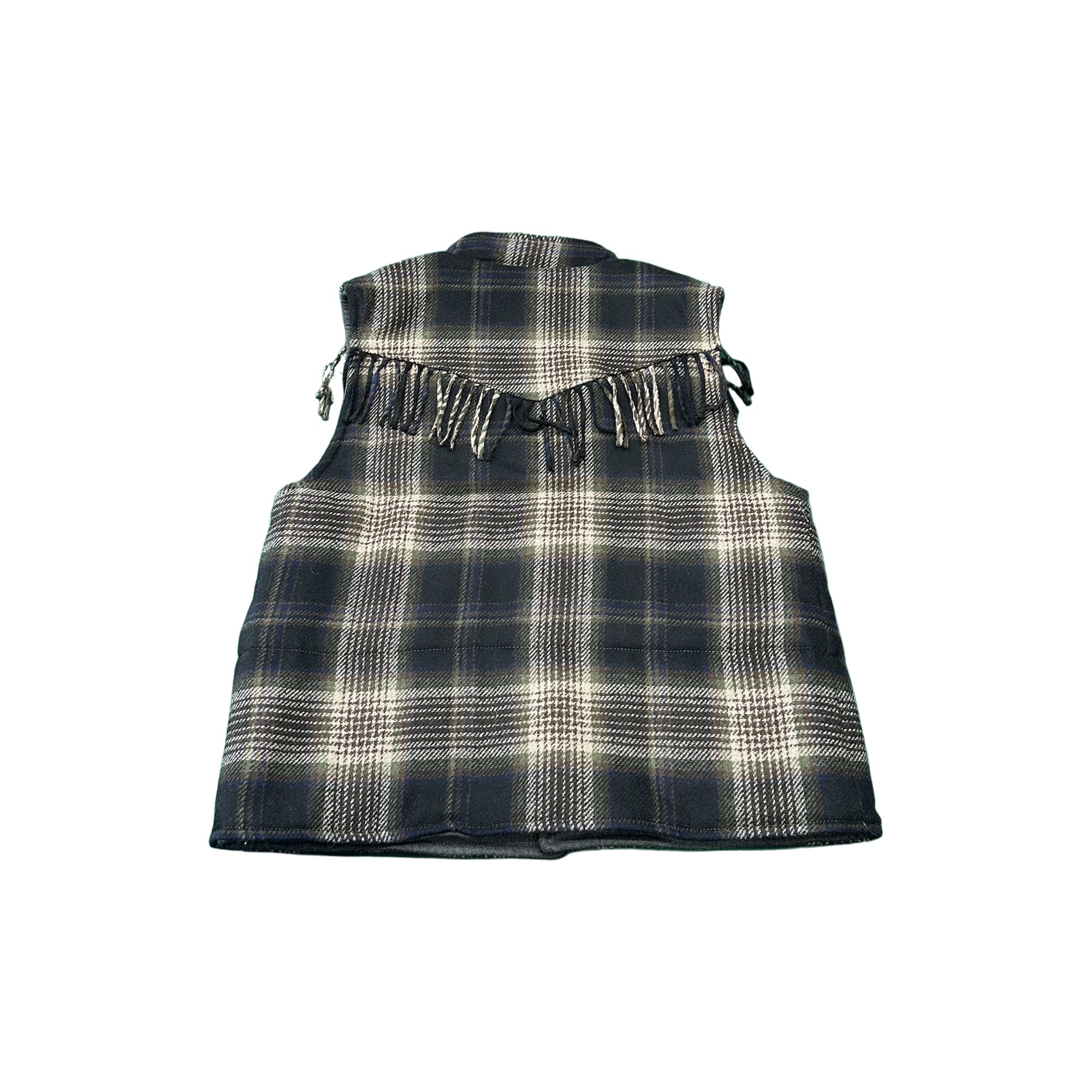 DIEGA PARIS Gilet Varsito noirbleu in misto lana tartan 