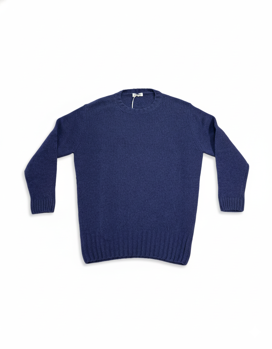 FRANCESCO PIERI MAGLIERIA Maglione girocollo in misto lana blu 