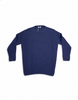 Maglione girocollo in misto lana blu