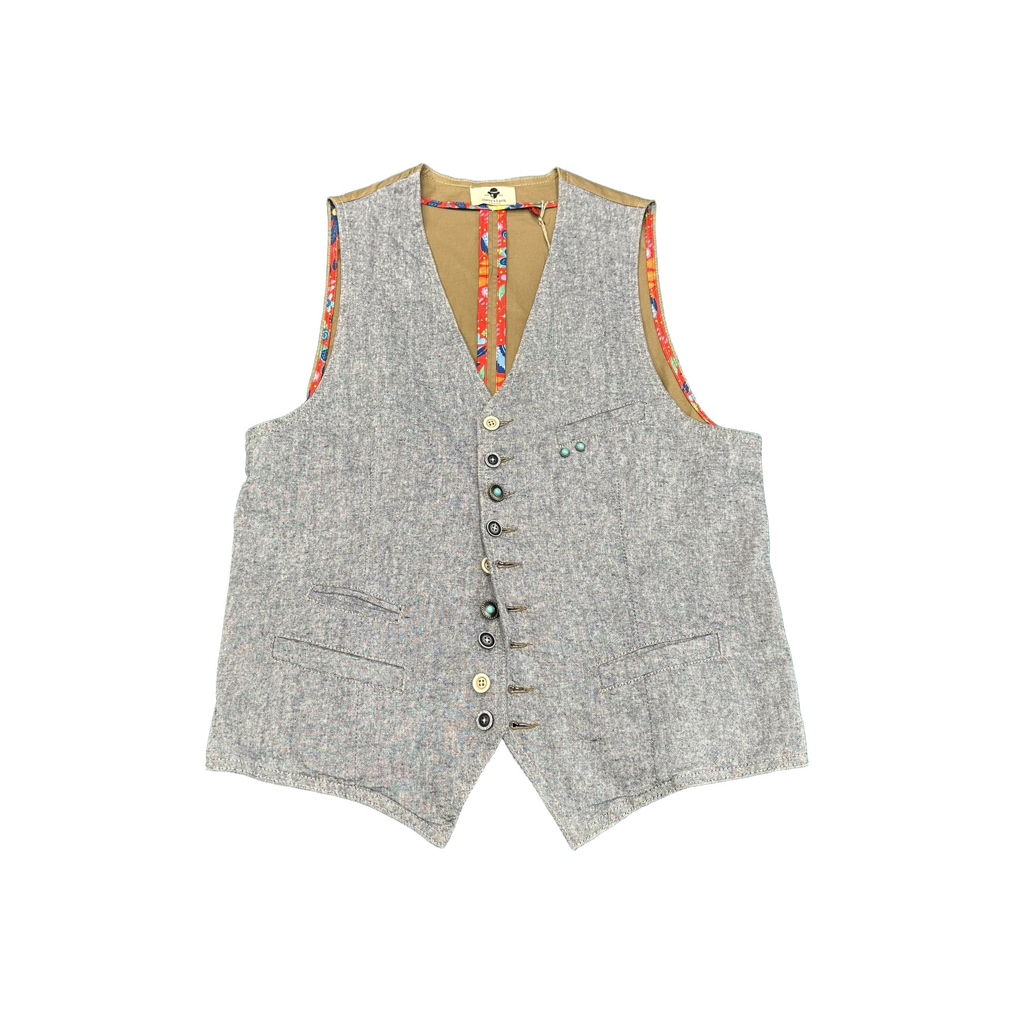 GARRY'S EARTH Gilet Berry ZAD3 in cotone con profili a contrasto 