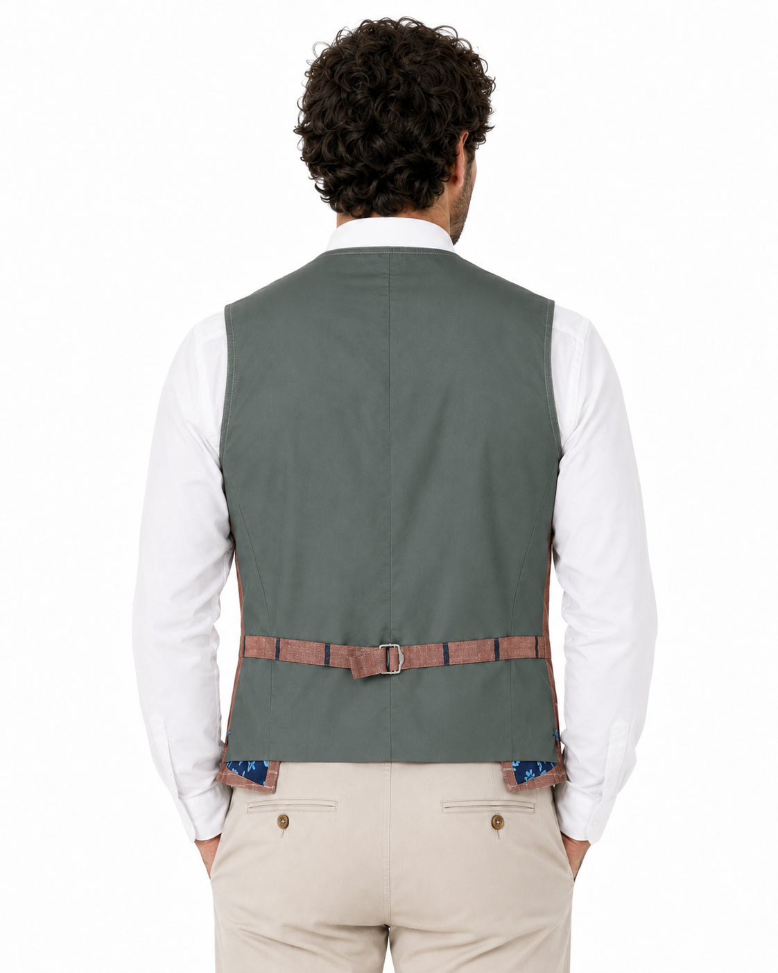 GARRY'S EARTH Gilet uomo Club House in cotone e lino a righe 