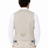 GARRY'S EARTH Gilet uomo Cottage in cotone e lino tartan beige 