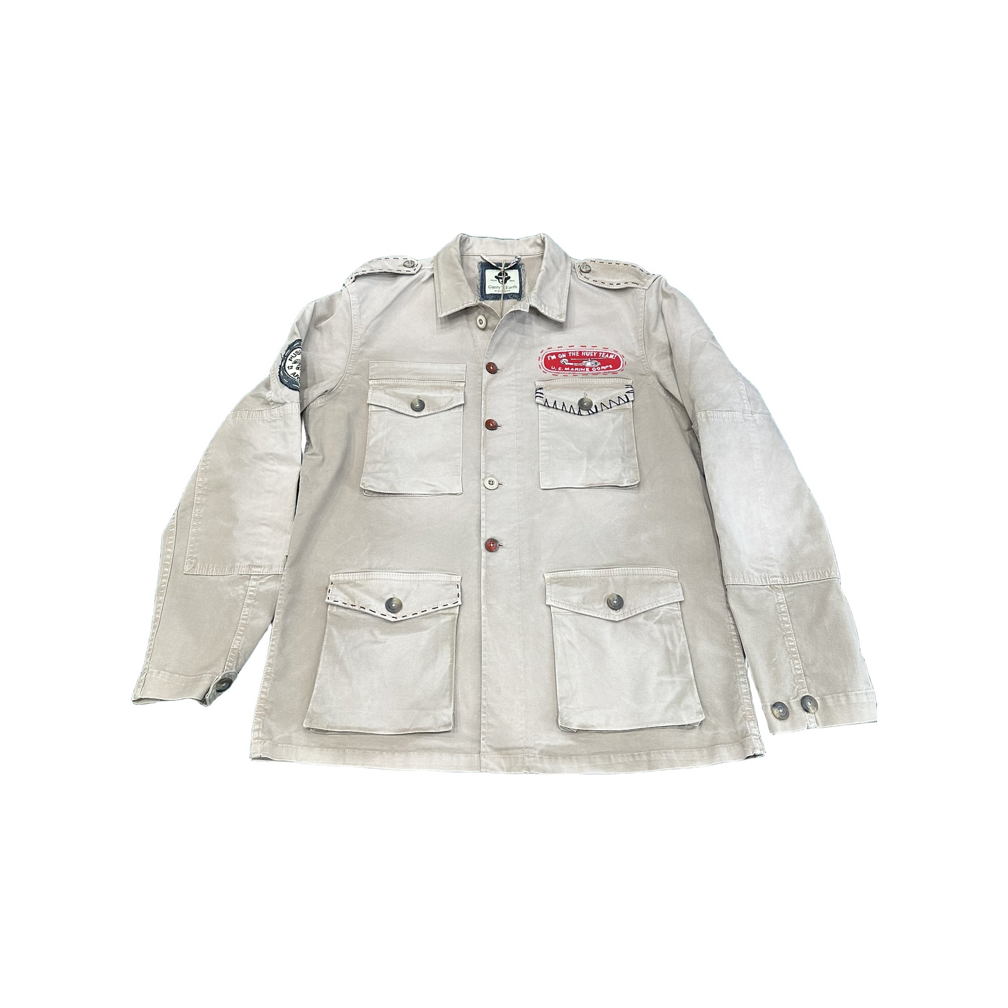 GARRY'S EARTH Giacca sahariana Usmarine FJ beige in cotone 