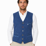 GARRY'S EARTH Gilet uomo Sierra in cotone blu 
