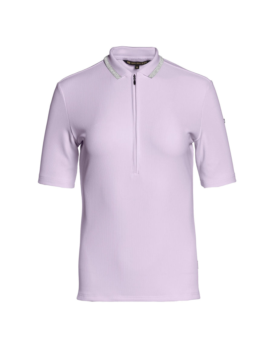 GOLDBERGH T-shirt donna Cassia lilla con zip e colletto polo 