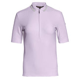 GOLDBERGH T-shirt donna Cassia lilla con zip e colletto polo 