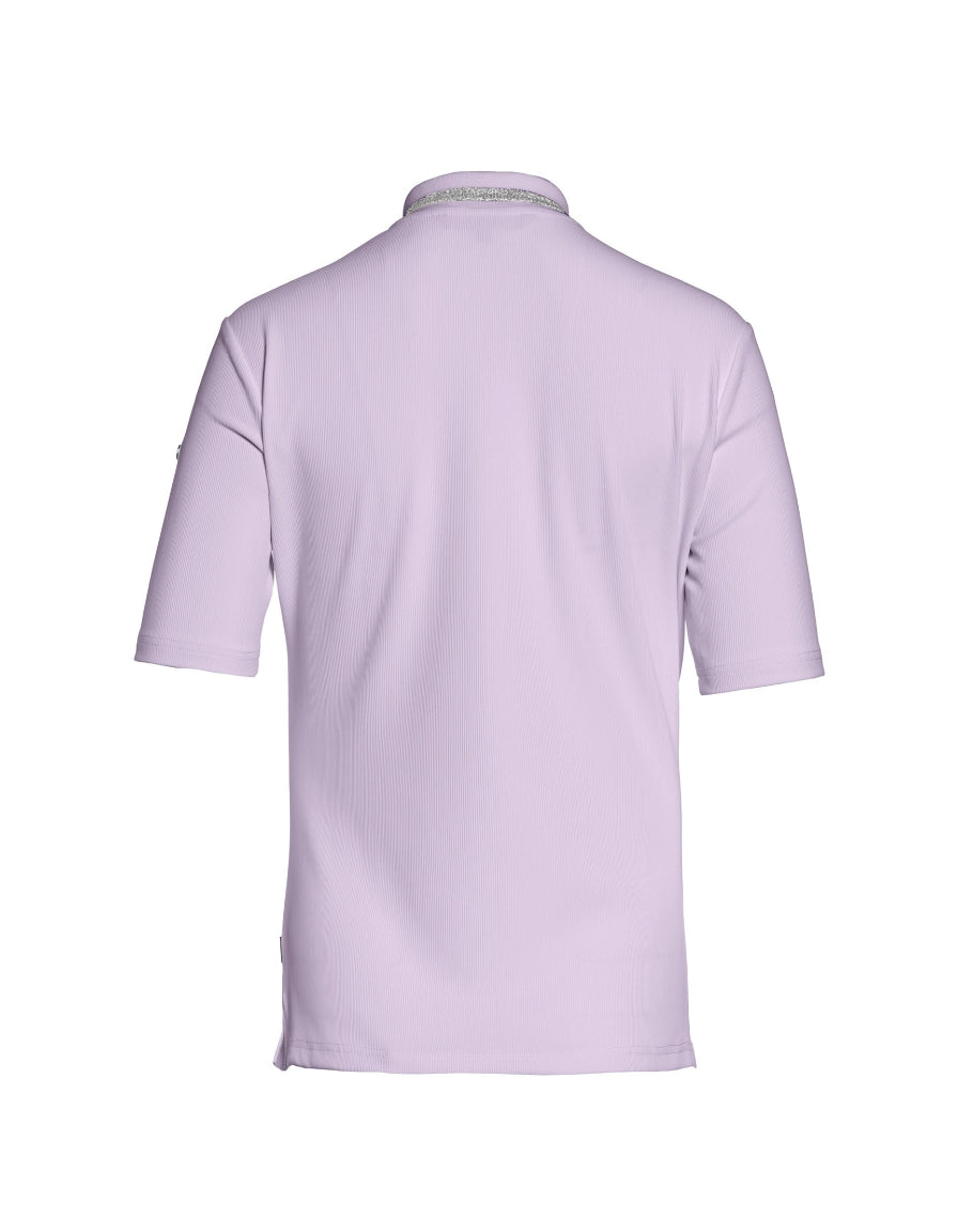 GOLDBERGH T-shirt donna Cassia lilla con zip e colletto polo 