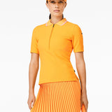 GOLDBERGH T-shirt donna Cassia papaya con zip e colletto polo 