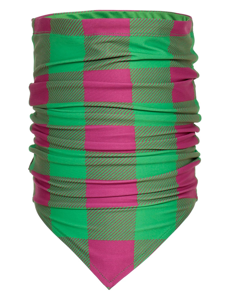 GOLDBERGH Scaldacollo donna Chopper stampa a quadri verde e rosa 
