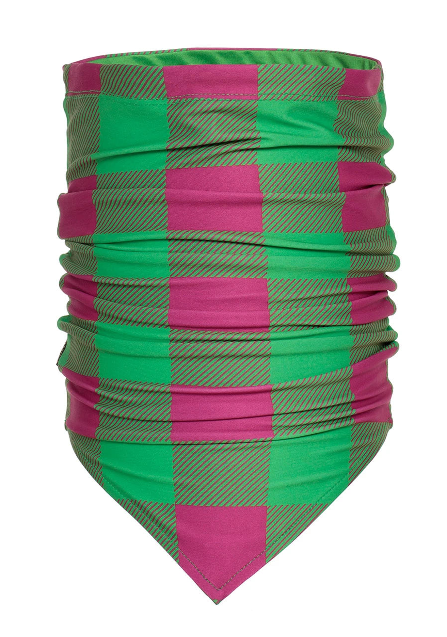 GOLDBERGH Scaldacollo donna Chopper stampa a quadri verde e rosa 