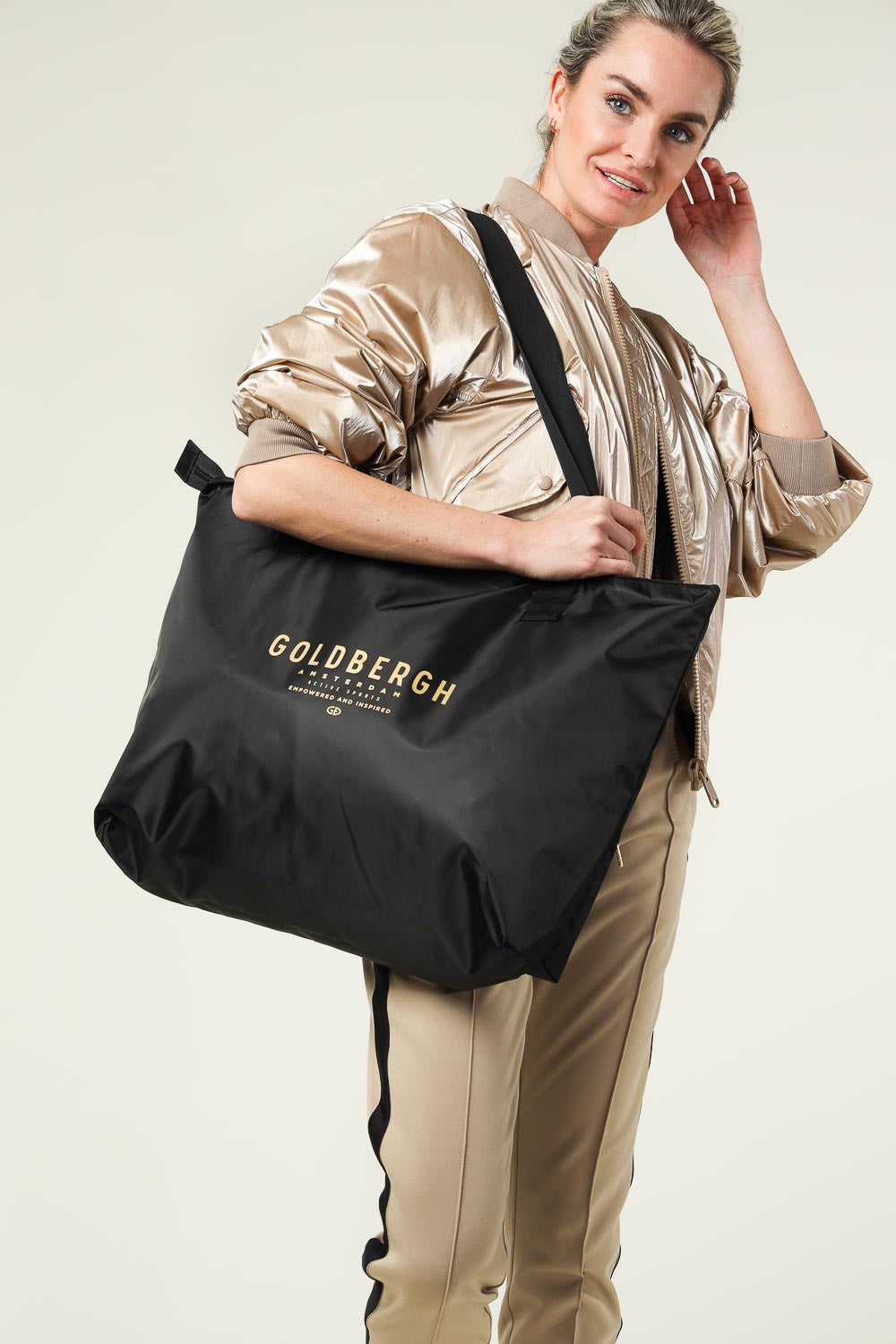 GOLDBERGH Shopper donna Kopal nera con logo 