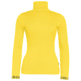GOLDBERGH Maglia donna Mira collo alto a costine slim fit gialla 