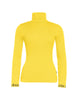 Maglia donna Mira collo alto a costine slim fit gialla