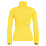 GOLDBERGH Maglia donna Mira collo alto a costine slim fit gialla 
