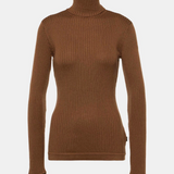 GOLDBERGH Maglia donna Mira collo alto a costine slim fit mocha 