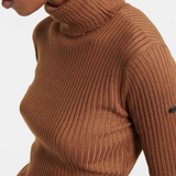 GOLDBERGH Maglia donna Mira collo alto a costine slim fit mocha 