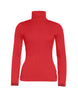 Maglia donna Mira collo alto a costine slim fit rossa