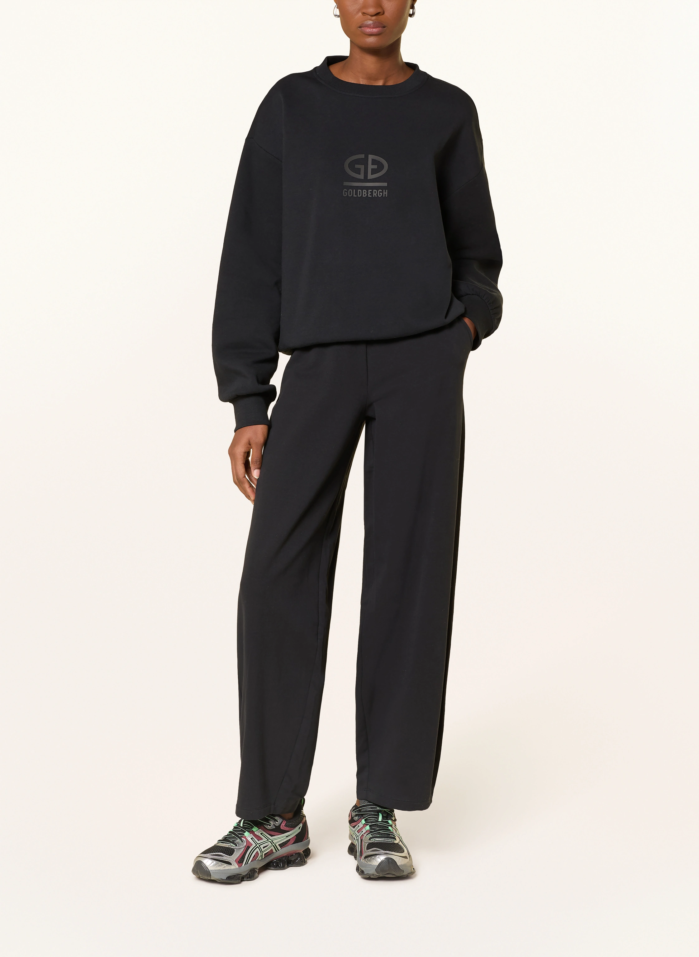 GOLDBERGH Felpa donna Relax girocollo in cotone nera 