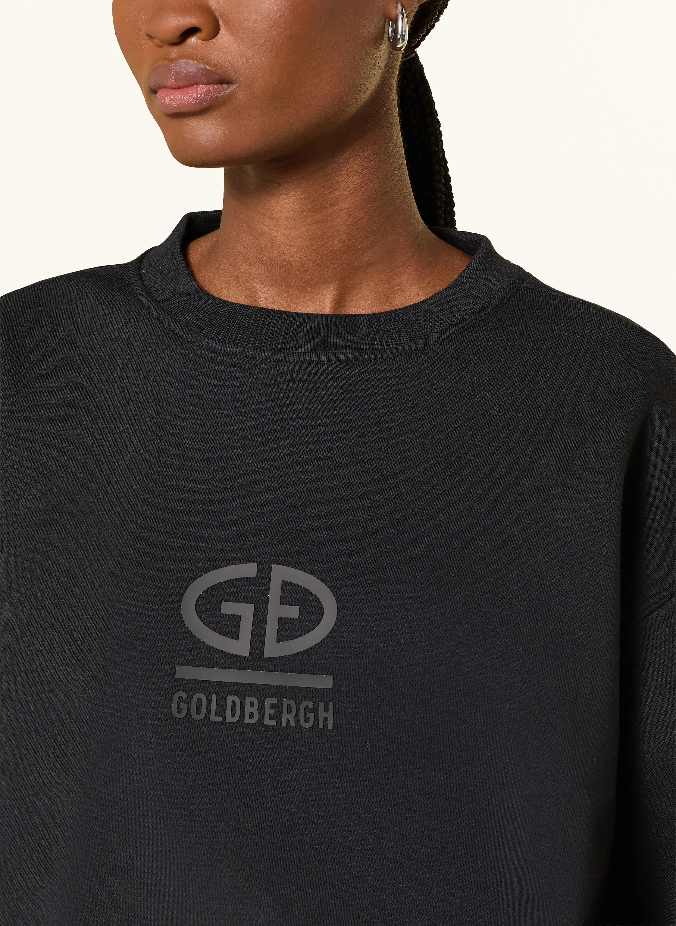 GOLDBERGH Felpa donna Relax girocollo in cotone nera 