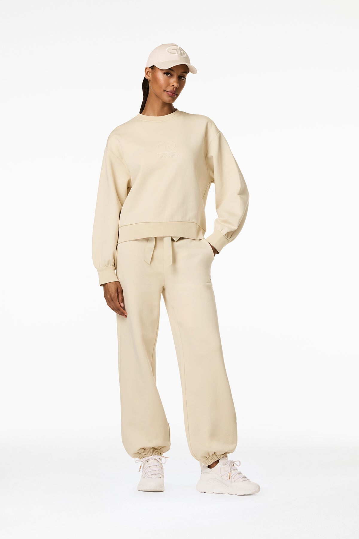 GOLDBERGH Felpa donna Relax girocollo in cotone champagne 