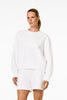 Felpa donna Relax girocollo in cotone bianca