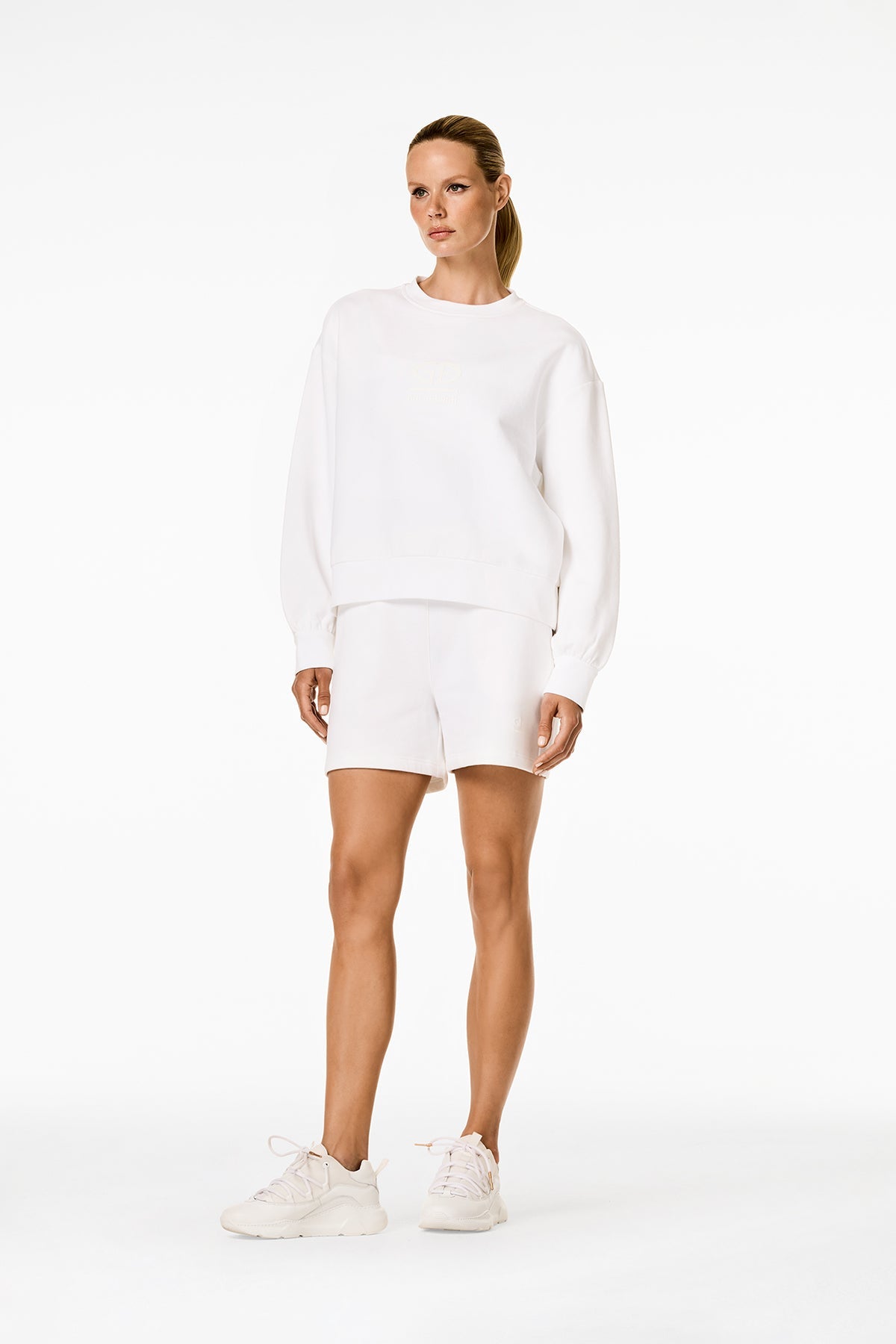 GOLDBERGH Felpa donna Relax girocollo in cotone bianca 
