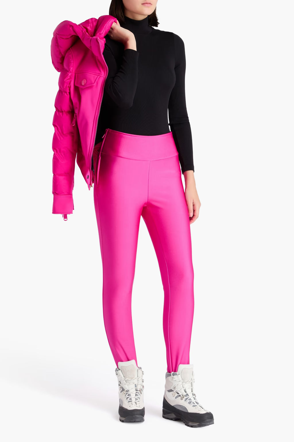 GOLDBERGH Pantalone sci donna Sandy vita alta con staffa rosa 
