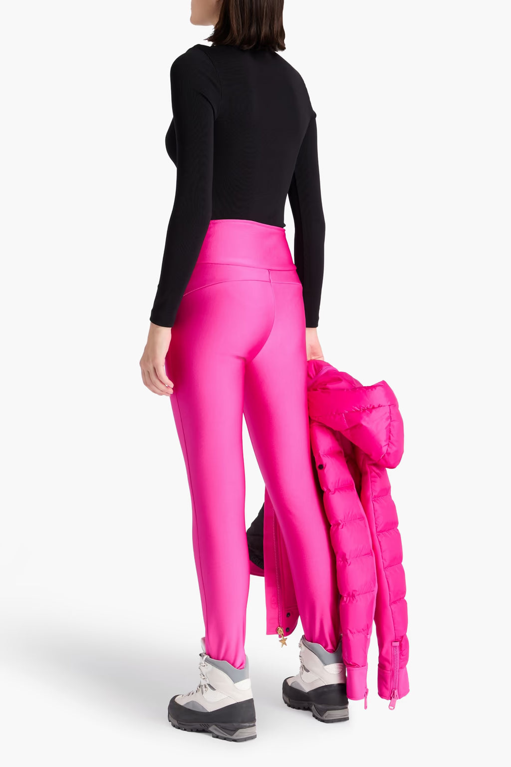 GOLDBERGH Pantalone sci donna Sandy vita alta con staffa rosa 