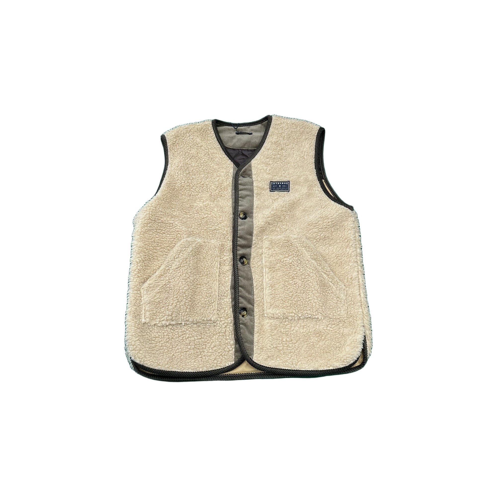 INTHEBOX Gilet orsetto bottoni beige 