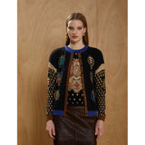 JEI'S Letizia Denaro Twin set donna Saint Stemmi nero in lana merino extrafine 