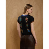 JEI'S Letizia Denaro Twin set donna Saint Stemmi nero in lana merino extrafine 