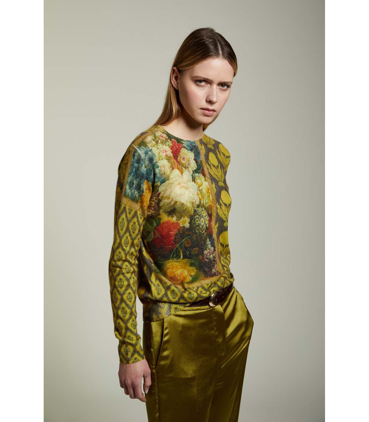 JEI'S Letizia Denaro Maglia donna Wallpaper in cashmere a fantasia 