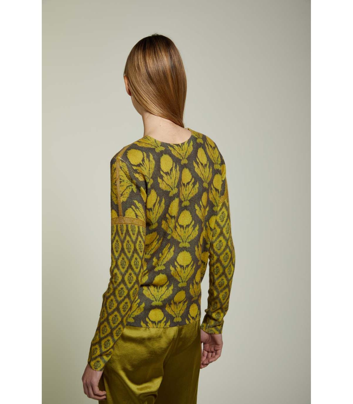 JEI'S Letizia Denaro Maglia donna Wallpaper in cashmere a fantasia 