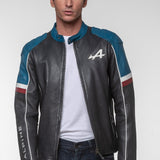 LE MANS Giacca uomo Alpine A424 in pelle blu navy 