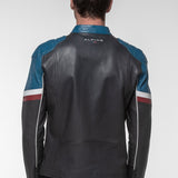 LE MANS Giacca uomo Alpine A424 in pelle blu navy 