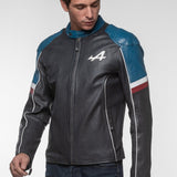 LE MANS Giacca uomo Alpine A424 in pelle blu navy 