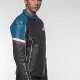 LE MANS Giacca uomo Alpine A424 in pelle blu navy 